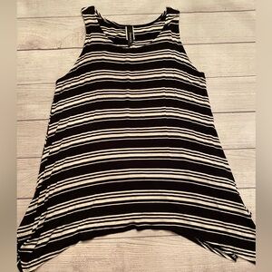 Striped Black and White Women's Tank Top